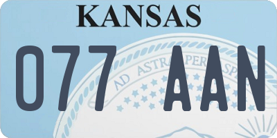 KS license plate 077AAN