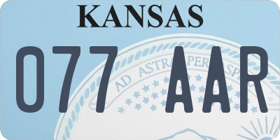 KS license plate 077AAR