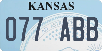KS license plate 077ABB