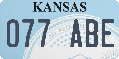KS license plate 077ABE
