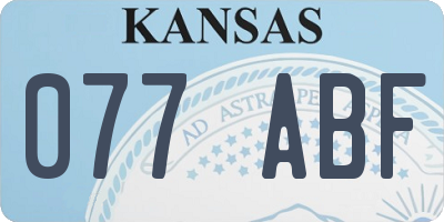 KS license plate 077ABF