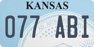 KS license plate 077ABI