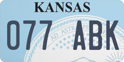 KS license plate 077ABK