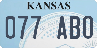 KS license plate 077ABO