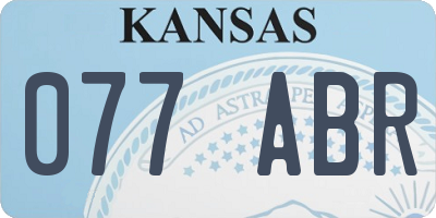 KS license plate 077ABR