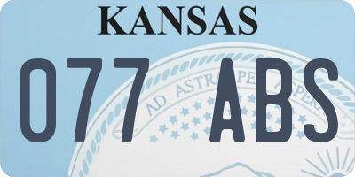 KS license plate 077ABS