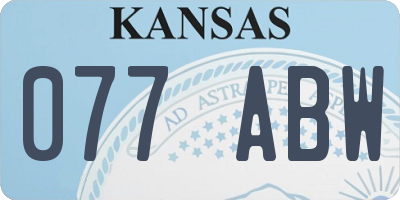 KS license plate 077ABW