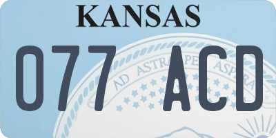 KS license plate 077ACD