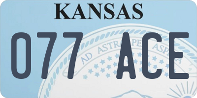 KS license plate 077ACE