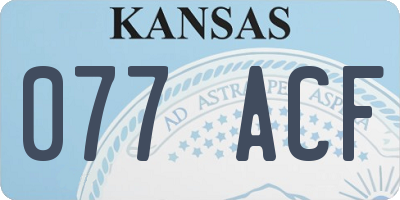 KS license plate 077ACF