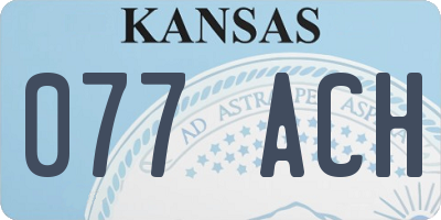 KS license plate 077ACH