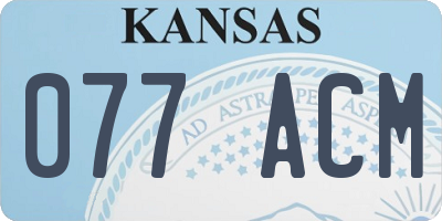 KS license plate 077ACM
