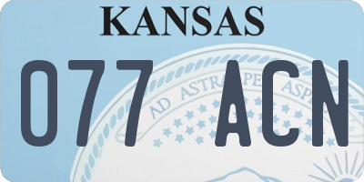 KS license plate 077ACN