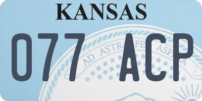 KS license plate 077ACP