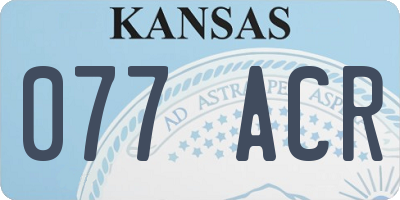 KS license plate 077ACR