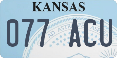 KS license plate 077ACU