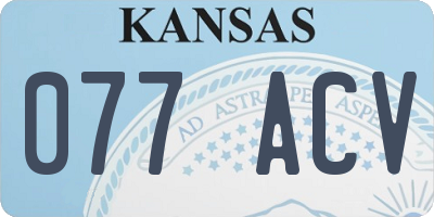 KS license plate 077ACV
