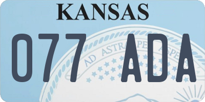 KS license plate 077ADA