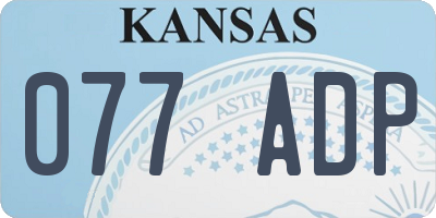 KS license plate 077ADP