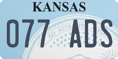 KS license plate 077ADS