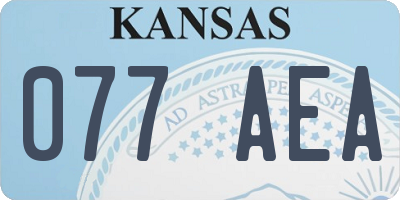 KS license plate 077AEA