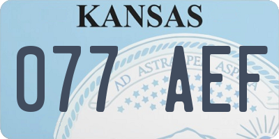 KS license plate 077AEF
