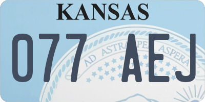 KS license plate 077AEJ