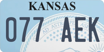 KS license plate 077AEK