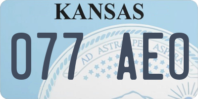 KS license plate 077AEO
