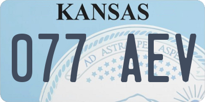 KS license plate 077AEV