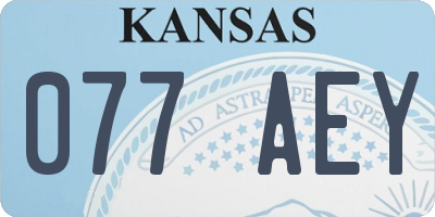 KS license plate 077AEY