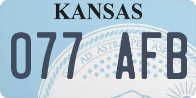 KS license plate 077AFB