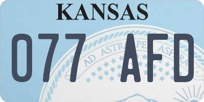 KS license plate 077AFD
