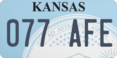 KS license plate 077AFE