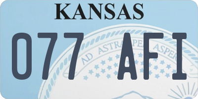KS license plate 077AFI