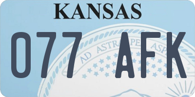 KS license plate 077AFK