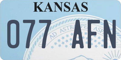 KS license plate 077AFN