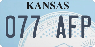 KS license plate 077AFP