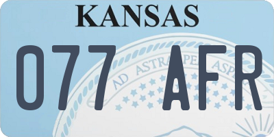 KS license plate 077AFR