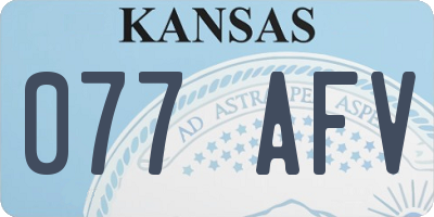 KS license plate 077AFV