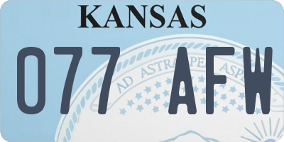 KS license plate 077AFW