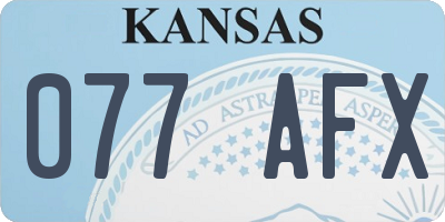 KS license plate 077AFX