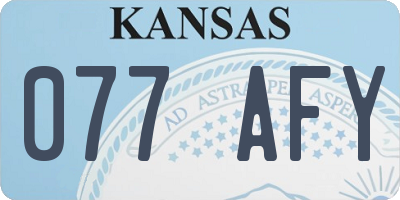 KS license plate 077AFY