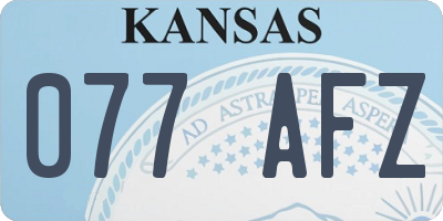 KS license plate 077AFZ