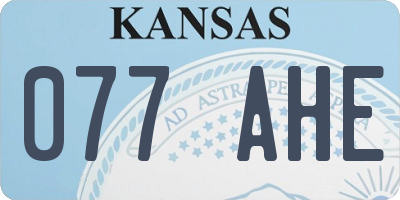 KS license plate 077AHE