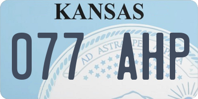 KS license plate 077AHP