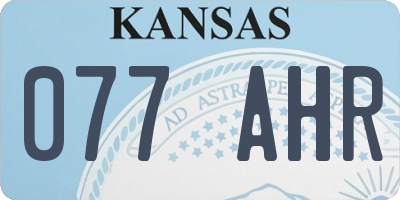 KS license plate 077AHR