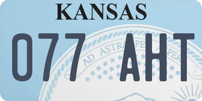 KS license plate 077AHT