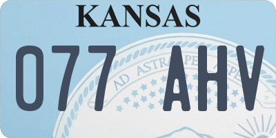 KS license plate 077AHV