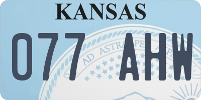 KS license plate 077AHW